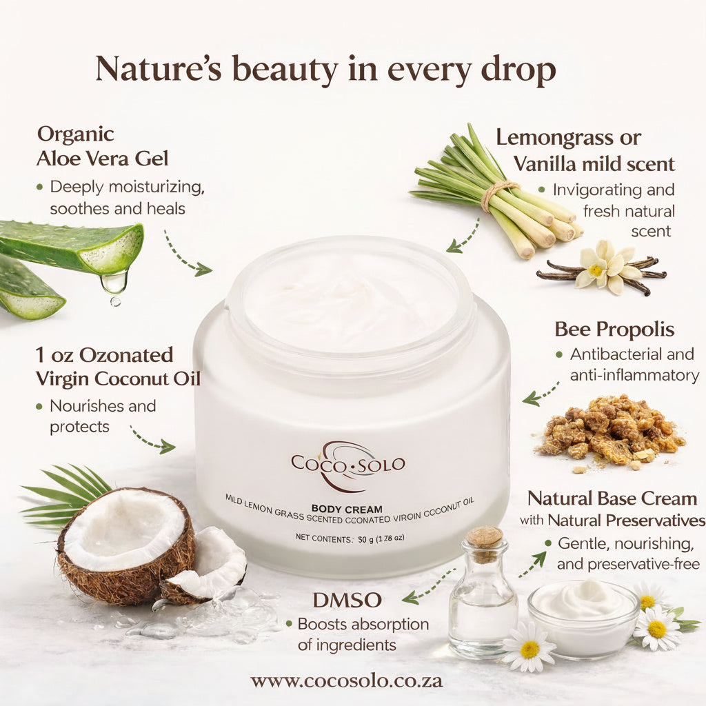 Coco Solo Lemongrass Scented Ozonated Coconut Oil Body Cream
