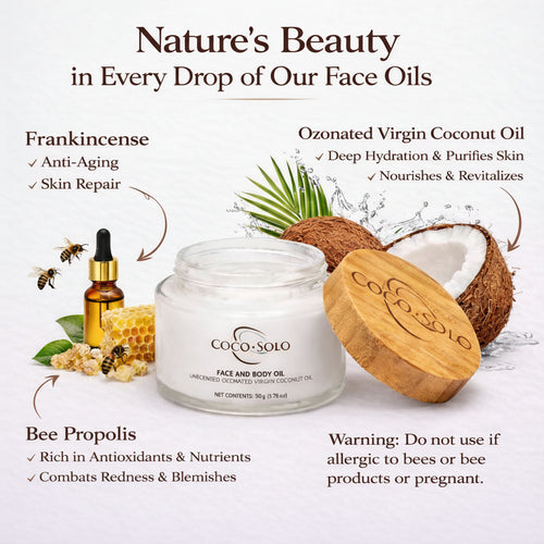 Coco Solo Unscented Ozonated Coconut Oil Face Oil