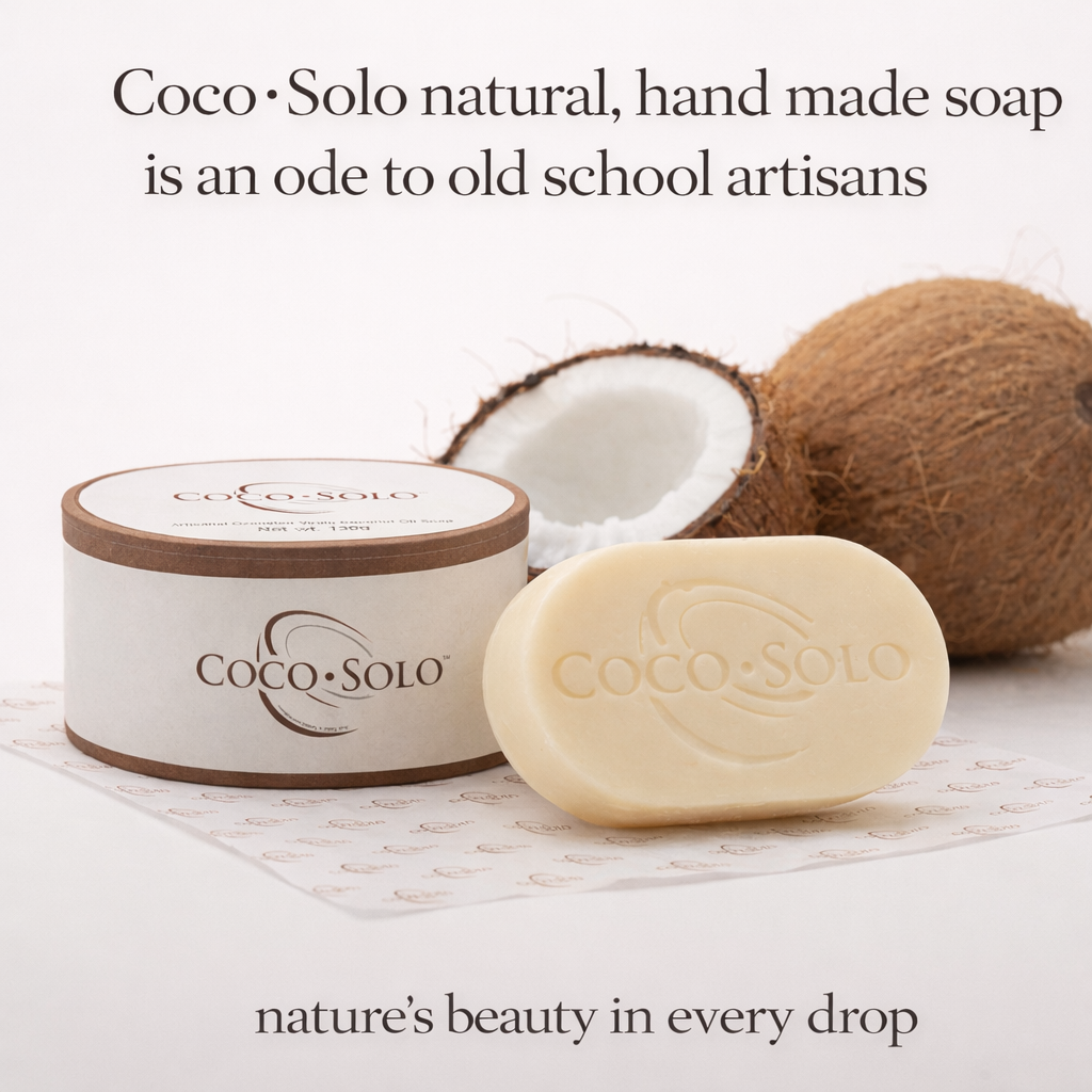 Coco Solo Artisanal Ozonated Coconut Oil Lemongrass Scented Soap Bar 130g