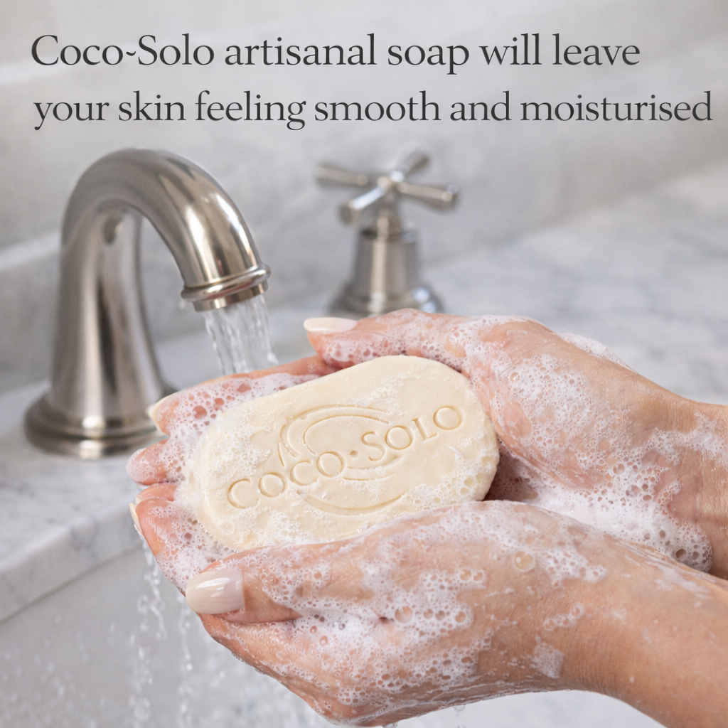 Coco Solo Artisanal Ozonated Coconut Oil Lemongrass Scented Soap Bar 130g