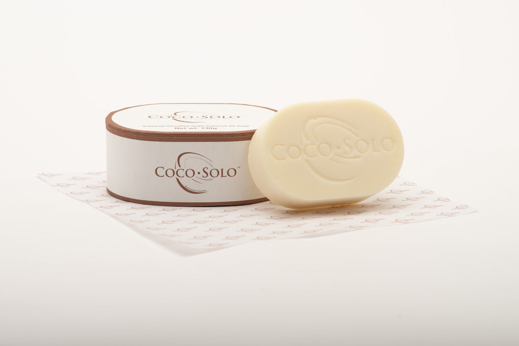 Coco Solo Artisanal Ozonated Coconut Oil Lemongrass Scented Soap Bar 130g